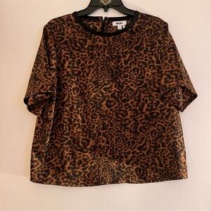 DKNY Animal Print Short Sleeve Top